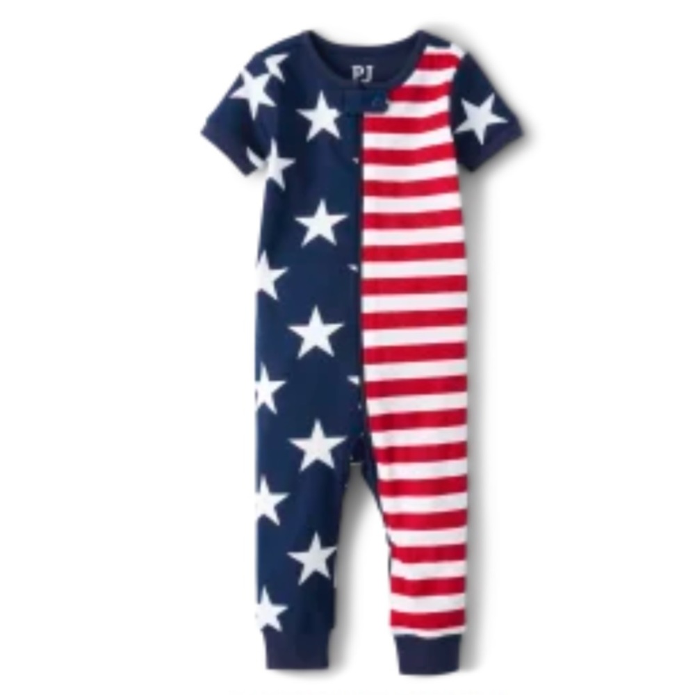 NWT Unisex Baby And Toddler Americana Snug Fit Cotton Pajamas, 12-18mo Size
